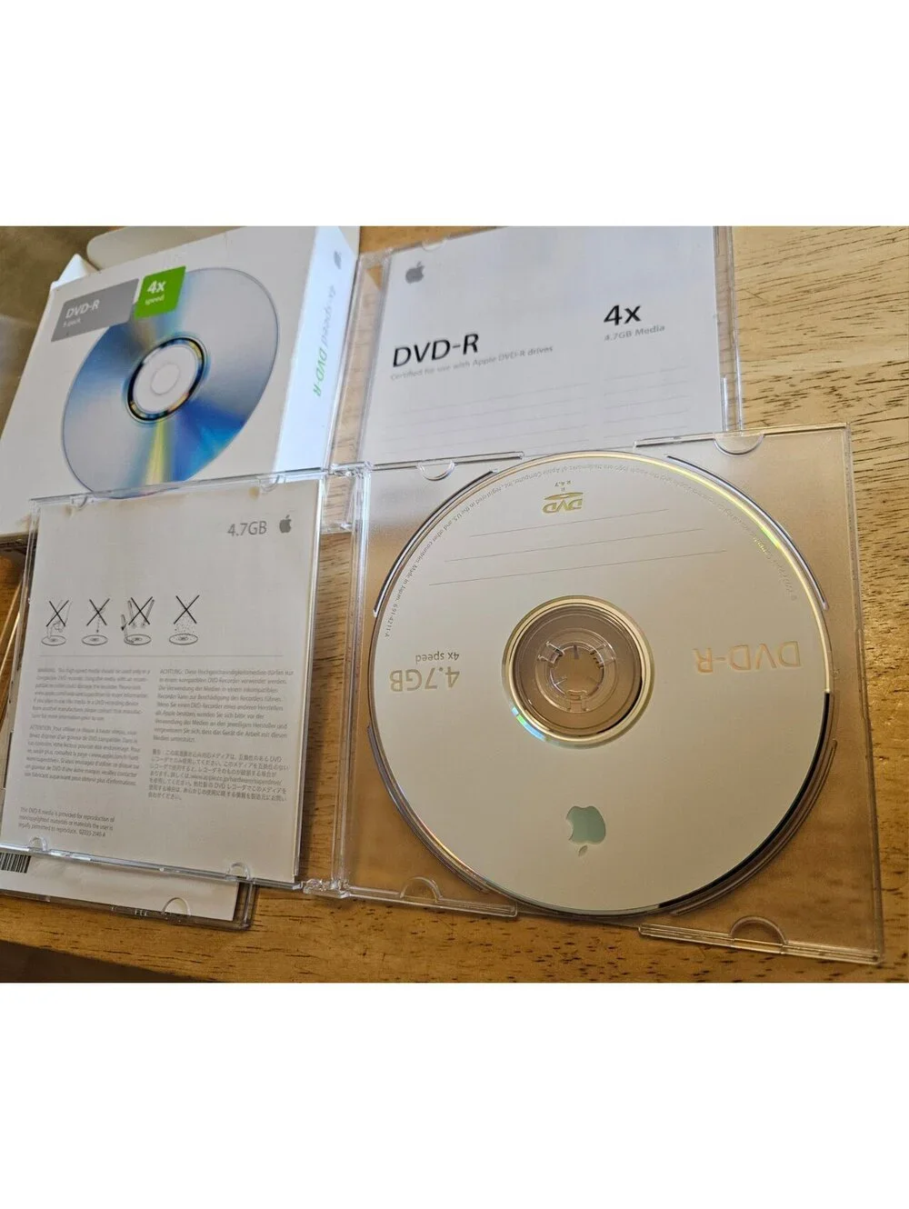 Vintage Apple DVD-R 4x 4.7GB Blank Recordable Media 3 Discs Mac NOS